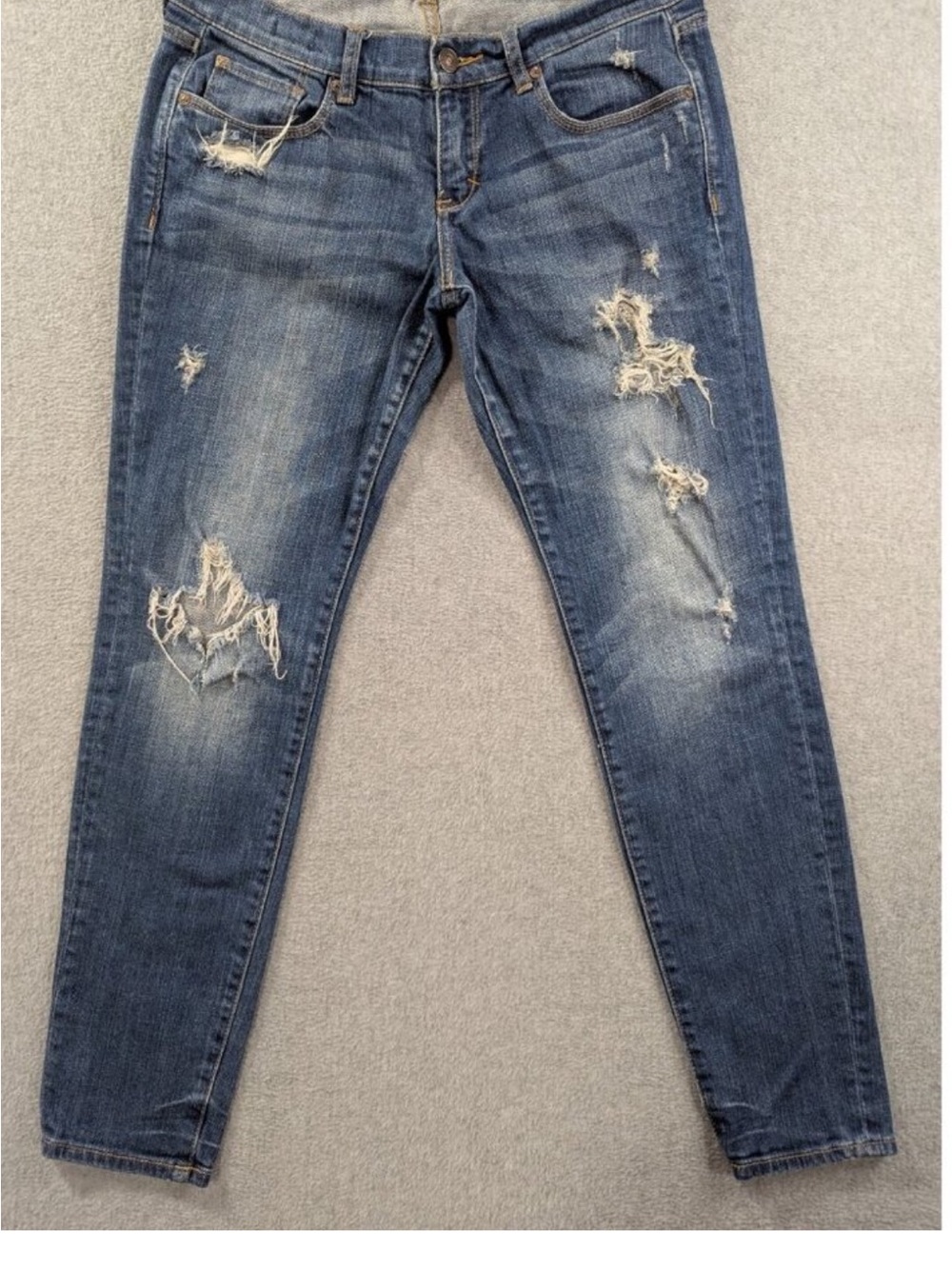 Abercrombie & Fitch Women's Ripped Blue Skinny Jeans Ankle